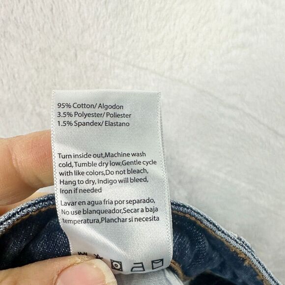 Risen Jeans High Rise Boyfriend Distressed Ankle Size 5/27 Raw Hem Stretch - Picture 9 of 9